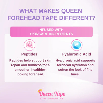 Queen Royal Forehead Tape – Wrinkle Smoothing Overnight Forehead Tape Skincare Infused Anti-Aging - Smooth Forehead, 11'S, Crows Feet, (20 PCS)